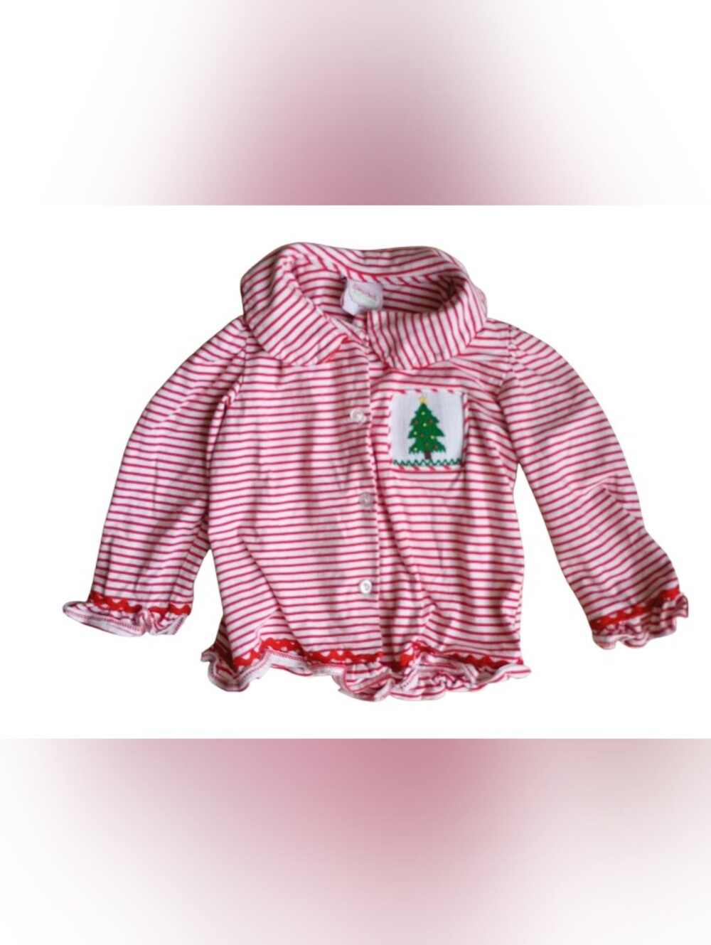 Smocked Auctions Christmas Button Down Size 3t Girls